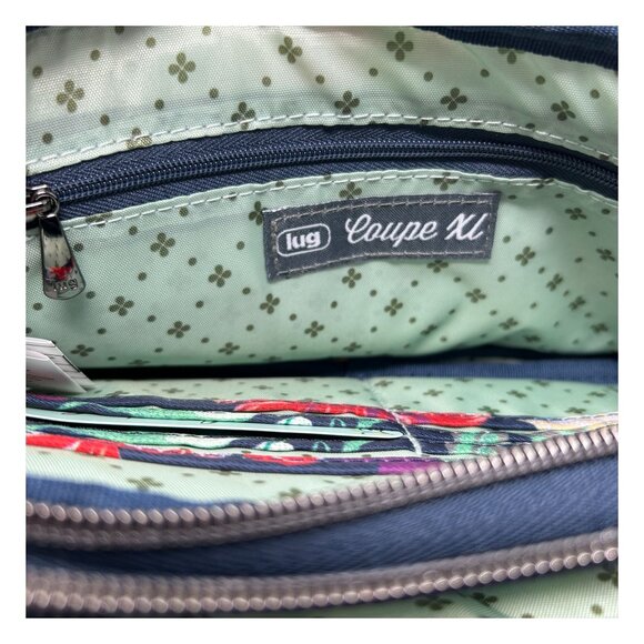 Lug Coupe XL Convertible Crossbody Bag Floral Print Navy & Multicolor Polyester - Picture 6 of 16